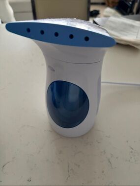 Amazon White and Blue Handheld Garment Steamer